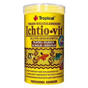 Сухий корм Tropical Ichtio-Vit для всіх акваріумних риб, 100 г (пластівці) 77005 фото