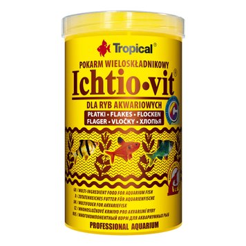 Сухий корм Tropical Ichtio-Vit для всіх акваріумних риб, 200 г (пластівці) 77006 фото