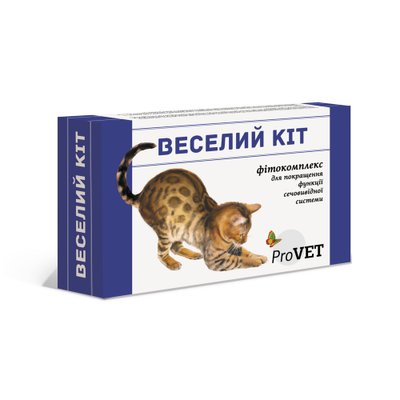 Фітокомплекс ProVET "Веселий кіт" для котів, для покращення функції сечовивідної системи, 20 мл PR241752 фото