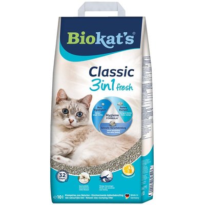 Наповнювач Biokats Classic Fresh 3in1 Cotton Blossom для котячого туалету, бентонітовий, 10 кг G-617220/613413 фото
