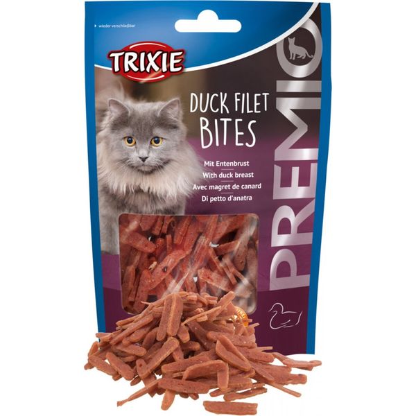 Ласощі Trixie Premio Duck Filet Bites для котів сушене філе качки 50 г 42716 фото