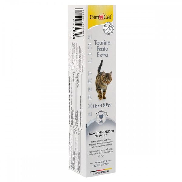 Паста GimCat Expert Line Taurine Extra для котів, підтримка серця та зору, 50 г G-402192/402109 фото