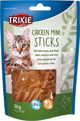 Ласощі Trixie Premio Chicken Mini Sticks для котів мініпалички з куркою та рисом 50 г 42708 фото