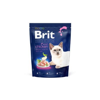 Сухий корм Brit Premium Cat by Nature Adult Chicken для котів, з куркою, 300 г 171843 фото