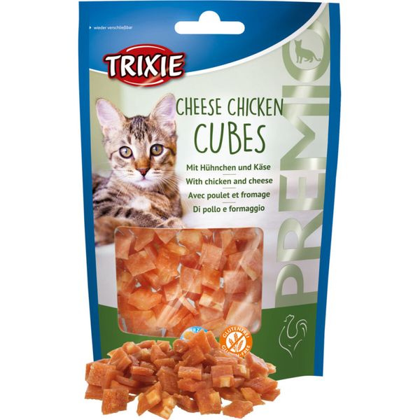 Ласощі Trixie Premio Cheese Chicken Cubes для котів кубики з куркою та сиром 50 г 42717 фото