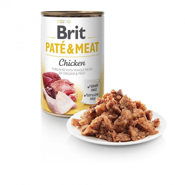 Вологий корм Brit Care Pate & Meat для собак, з куркою, 400 г 100859/100073/0281 фото