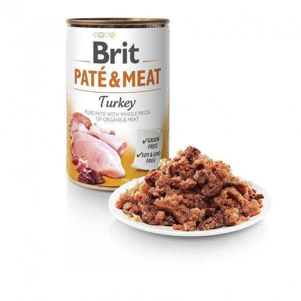 Вологий корм Brit Care Pate & Meat для собак, з індичкою, 400 г 100865/100074/0298 фото