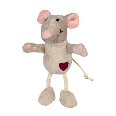 Іграшка Trixie Мишка з серцем для котів, 11 см (плюш) 45579 фото