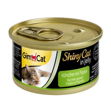 Вологий корм GimCat Shiny Cat для котів, курка і папайя, 70 г G-412948/413587 фото