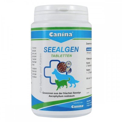 Вітаміни Canina Seealgen для собак та котів, для шерсті з морськими водоростями, 225 г (220 табл) 130504 AD_pause фото