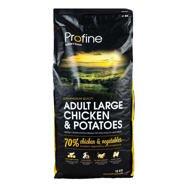 Сухий корм Profine Adult Large для дорослих собак великих порід, з куркою та картоплею, 15 кг 170541/7459 фото