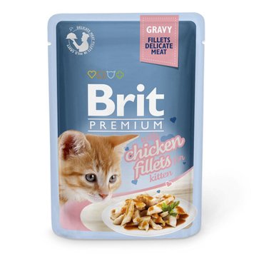 Корм Brit Premium консервований для кошенят з філе курки в соусі 85г 111255/579 фото