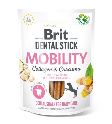 Ласощі для собак Brit Dental Stick Mobility для мобільності суглобів, колаген та куркума, 7 шт, 251 г 112103 фото