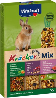 Крекер Vitakraft для кроликів з овочами, горіхами і лісовими ягодами, 3 шт 25227 Vitakraft фото