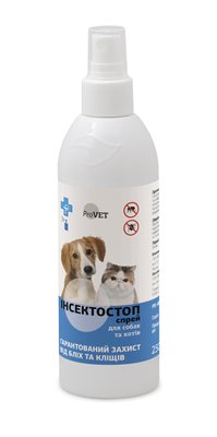 Спрей ProVET «Інсектостоп» для котів та собак, 250 мл (інсектоакарицид) PR240979 фото